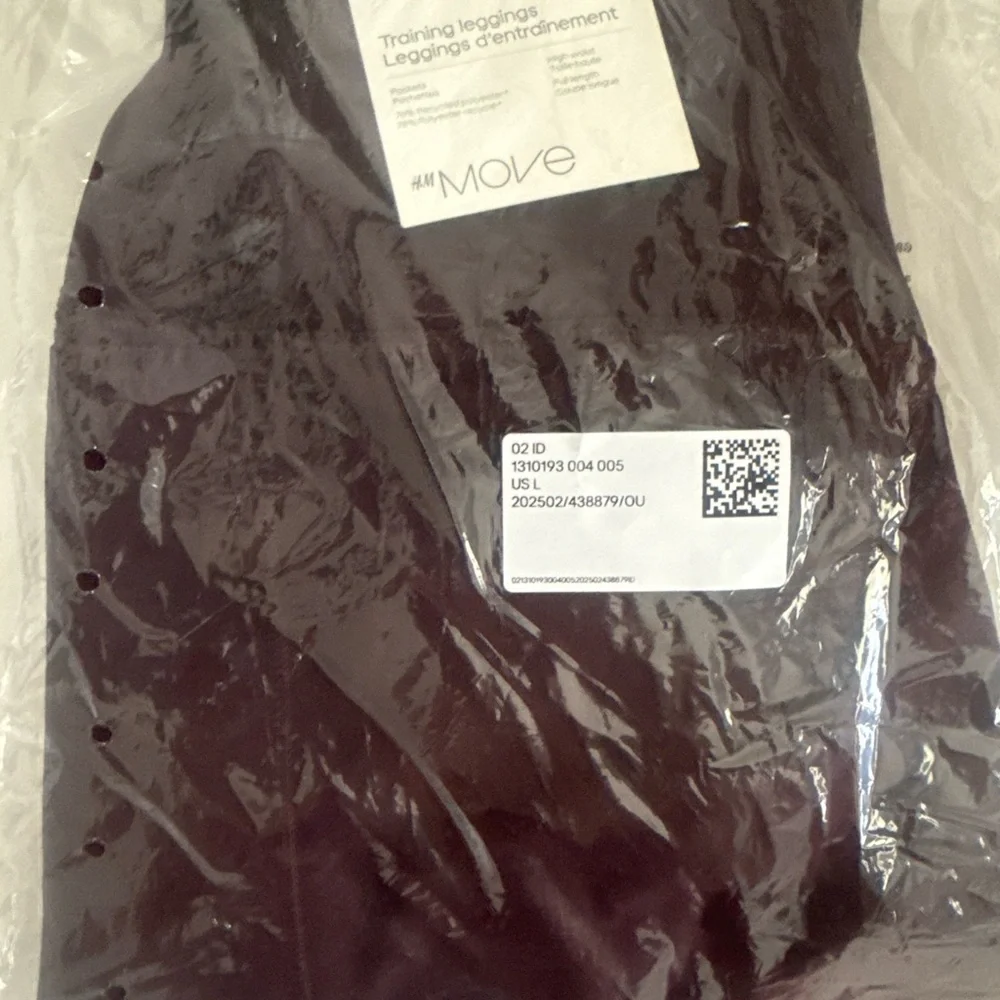 H&M Move Training Leggings Brown L NWT | High Waist Sculpting Gym Activewear